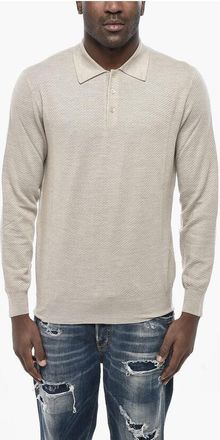 Altea Three-Button Cashmere-Blend Sweater with Polo Collar size Xxl