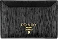 Prada Wallets & Cardholders, female, Black, Size: ONE SIZE Calfskin Leather Wallet with Multiple Card Slots