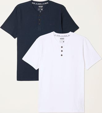 Fat Face FatFace White 2 Pack Short Sleeve Henley