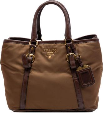 Prada Pre-owned Prada Vitello Daino Trimmed Tessuto Satchel Ladies 6F86KT9WDA0NG3S2
