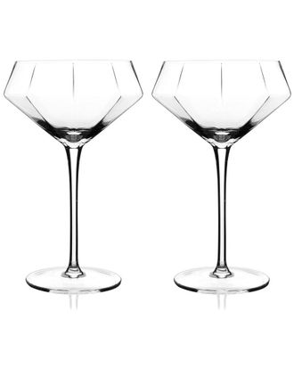 Viski Set Of 2 Seneca Diamond Martini Glasses
