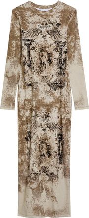 Jean Paul Gaultier Printed Ribbed Stretch-cotton Midi Dress - Multicoloured - S (UK8-10 / S)