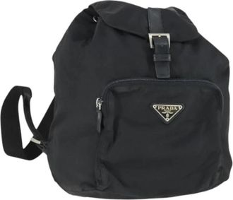 Prada Pre-owned Vintage Nylon Rugzak - Dames - Vintage Rugzakken - Zwart - ONE Size - Nylon - Vintage