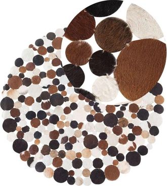 Beliani Rug SORGUN Golden Brown &oslash; 140 cm Leather