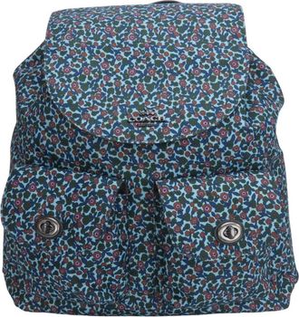 Coach Blue Navy Nylon Leather Backpack (Pre-Owned)