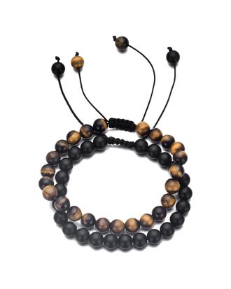 Adornia Adornia Tigers Eye Adjustable & Tigers Eye Set Bracelet