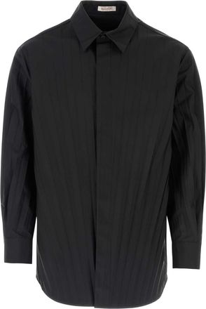 Valentino Garavani Mens Black Tech Nylon Oversize Shirt - Size Medium