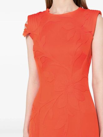Saiid Kobeisy Neoprene Dress With Floral Embroidery