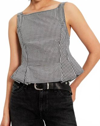 Free People Sunfaded Top In Black White Combo
