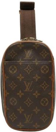 Louis Vuitton Pre-owned Monogram Pochette - Dames - Vintage Schoudertas - Bruin - ONE Size - Leer - Vintage
