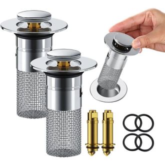 OEM Filtro De Bonde Para Lavabo, Attrape-cheveux, Crepine De Bonde Escamotable With Panier Filtrant Amovible En Acier Inoxidable, Attrape-cheveux Pour Lav