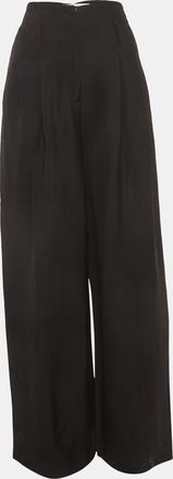 Off-white White Black Crepe Straight Leg Trousers