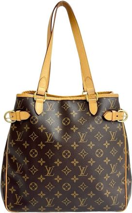 Louis Vuitton Brown Leather Pvc Shoulder Bag Tote Bag (Pre-Owned)