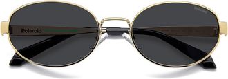 Polaroid 55mm Polarized Oval Sunglasses in Gold/Grey Pz at Nordstrom