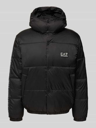 Emporio Armani Steppjacke mit Kapuze und Label-Patch in Black, Gr&ouml;&szlig;e M