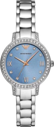 Emporio Armani RVS Dameshorloge- Grijze Kleur - Dames - Horloges - Grijs - ONE Size - Accessoires