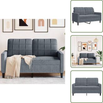 vidaXL Seduta confortevole - vidaXL Divano a 2 Posti grigio scuro 120 cm in Velluto - Design moderno