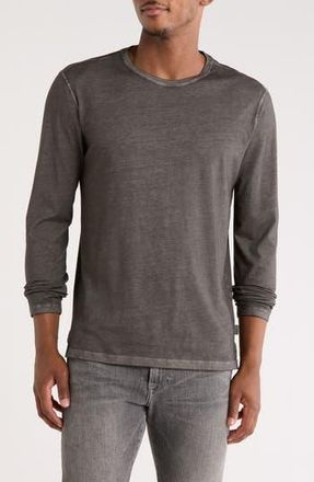 John Varvatos Chester Crewneck Long Sleeve T-Shirt in Iron Grey at Nordstrom Rack, Size Small
