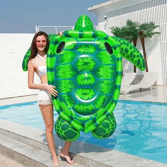 No Brand Flotador Inflable Doble Gigante Con Forma De Tortuga Para Piscinas, Playas Y Fiestas Acu&aacute;ticas De Verano