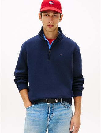 Tommy Hilfiger Mens Tommy Jeans Quarter-Zip Sweatshirt - Navy - XXL