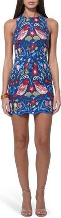 Adelyn Rae Floral Embroidery Sleeveless Minidress in Blue Multi at Nordstrom Rack, Size X-Large