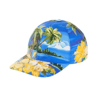 Gucci Hawaiiaanse Print Logo Patch Baseball Cap - Heren - Petten - Veelkleurig - M - Katoen - Accessoires