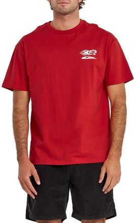 Quiksilver Stacked Mer Cotton Graphic T-Shirt in Salsa at Nordstrom, Size Xx-Large