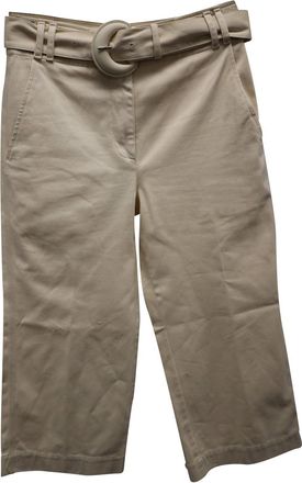 Proenza Schouler Belted Pants in Beige Cotton