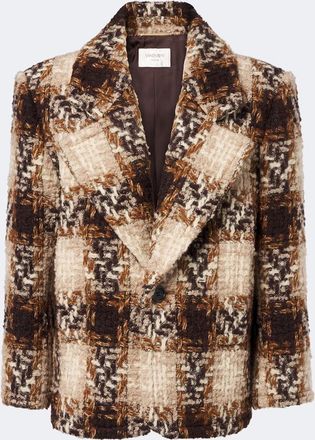 Saint Laurent Blazer de tweed en mezcla de lana y mohair