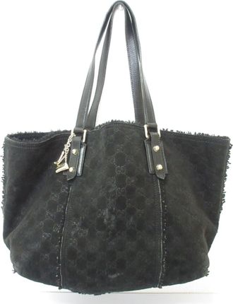 Gucci Black Leather Handbag Tote Bag (Pre-Owned)