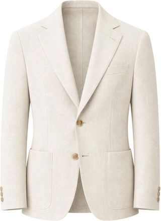 Eleventy Single-breasted jas - Heren - Blazers - Beige - M - Katoen - Jassen