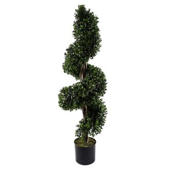 Leaf 120cm Spiral Buxus Artificial Tree UV Resistant Outdoor Topiary in Green