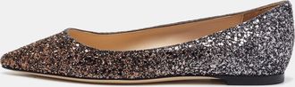 Jimmy Choo London Metallic Ombre Glitter Romy Pointed Toe Ballet Flats