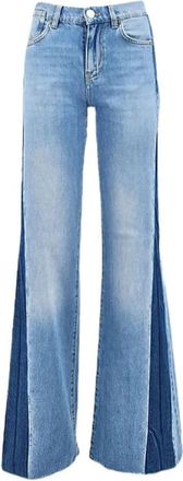 Ga&euml;lle Paris Tejano Palazzo Low Waist - Dames - Flared Jeans - Blauw - W29 - Katoen - Jeans