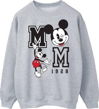 Disney Heren Springen en Knipogen Mickey Mouse Sweatshirt (Sportgrijs)