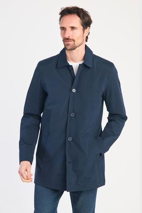 Kensington Eastside Mens Navy Mid Length Button-Up Mac Coat - Size X-Large