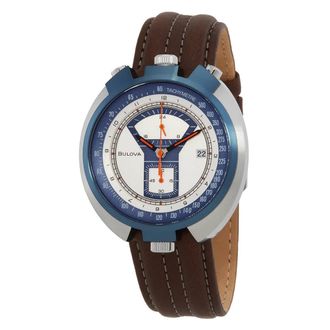 Bulova Parking Meter Chronograph Quartz Silver Dial Mens Watch 98B390