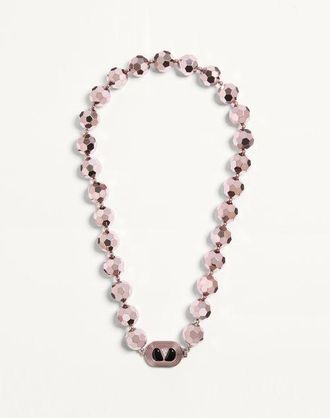 Valentino Garavani Ovalette Necklace In Resin, Enamel, Metal And Swarovski Crystals Wo