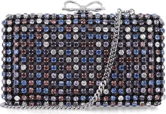 Self Portrait Multi Crystal Chainmail Clutch - Dames - Clutches - Veelkleurig - ONE Size - Polyester - Tassen