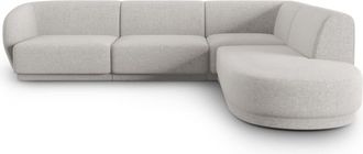 CXL by Christian Lacroix Sofá esquinero derecho 5 plazas de tejido chenilla plata jaspeada