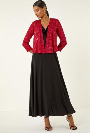 Roman Glitter Sequin Lace Top