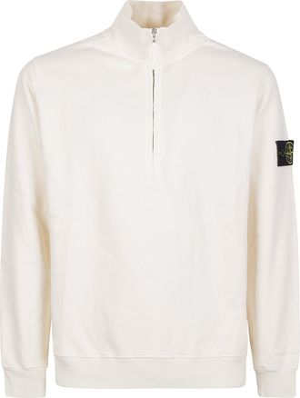 Stone Island Half-Zip High Collar Cotton Sweatshirt