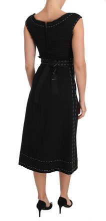 Dolce & Gabbana Womens Black Wool Stretch A-Line Sheath Dress