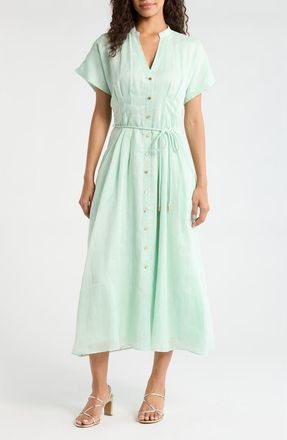 Ever New Jemma Linen Shirtdress in Mint at Nordstrom, Size 12