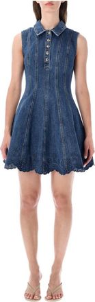 Self Portrait Dames, Jurken, Blauw, Maat: XS Denim