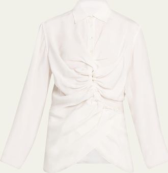 Maison Margiela Long-Sleeve Drawstring Shirt