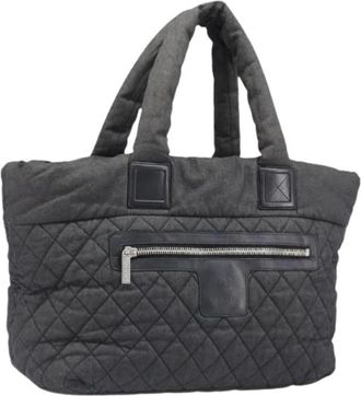 Chanel Pre-owned Canvas Tote Bag - Dames - Vintage Shopper - Zwart - ONE Size - Leer - Vintage