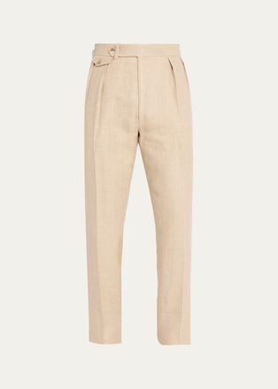 Ralph Lauren Purple Label Mens Pleated Tapered-Leg Trousers