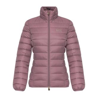 Emporio Armani Winter Jackets, female, Pink, Size: XS Insulated jacket with logo