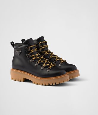 Prada Leather laced booties